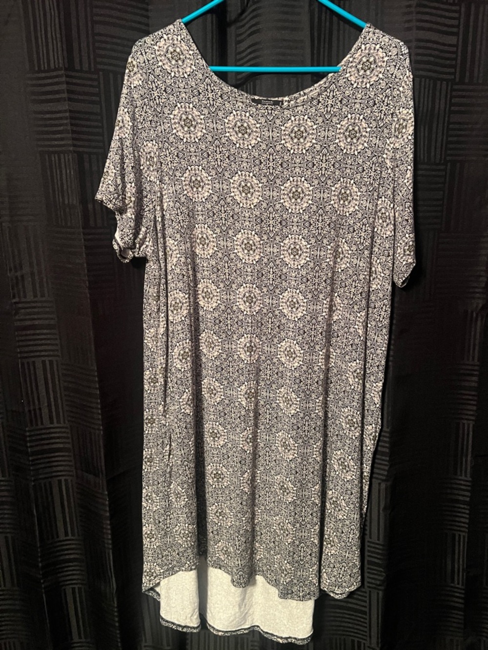 Tahari Black and White High-Low Dress